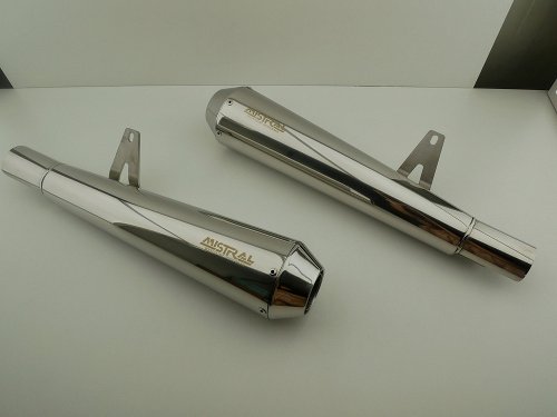 Mistral exhaust, conical, stainless steel, polished, Euro5