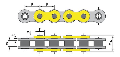 Regina chain 525 ZRP 94 links open + rivet lock