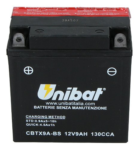 Unibat CBTX9A-BS wartungsfreie Säurebatterie (12 V 9 AH)