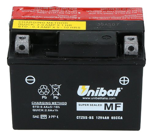 Unibat CTZ5S-BS Acid battery, maintenance free (12 V 4 AH)