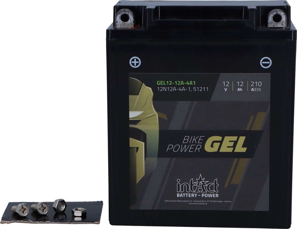intAct Bike-Power Gel Battery 12N12A-4A-1 12V 12AH (51211