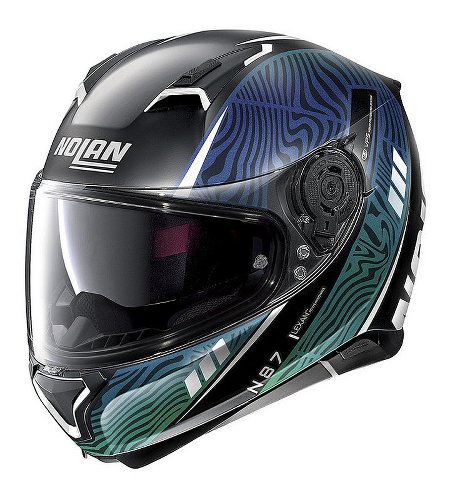 Nolan N87 Sioux N-COM Integralhelm Matt Schwarz/Grün/Blau M