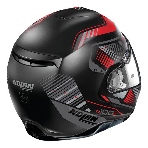Nolan N100-5 Plus Starboard N-COM Klapphelm Matt Schwarz/Rot