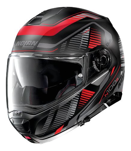 Nolan N100-5 Plus Starboard N-COM Klapphelm Matt Schwarz/Rot
