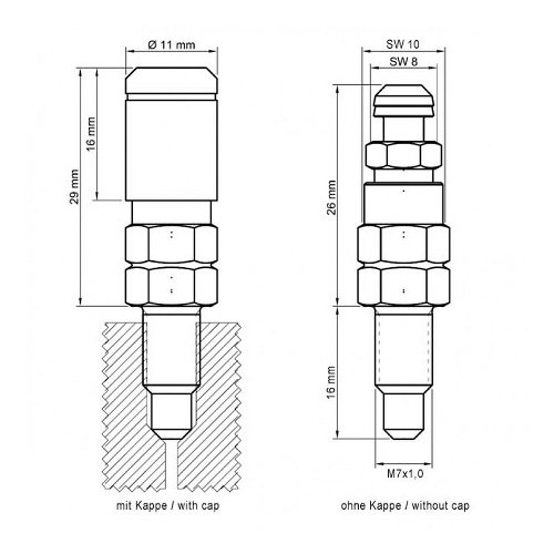 stahlbus Entlüftungsventil M7x1x16mm, Stahl