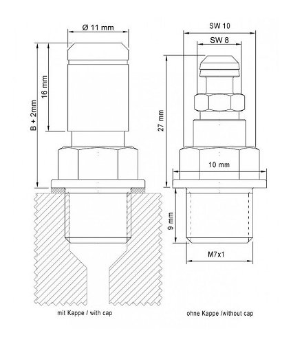 stahlbus Entlüftungsventil M7x1x9mm, flachdichtend, Stahl