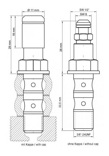 stahlbus Doppelhohlschraube mit Entlüftungsventil 3/8