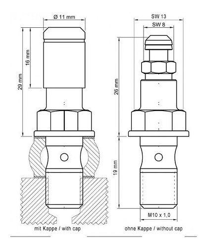 Tornillo banjo para bus de acero con válvula de ventilación