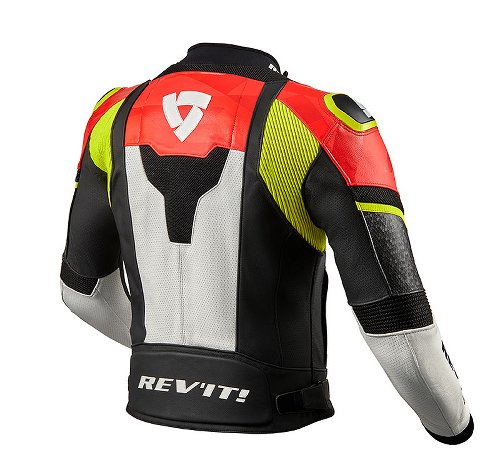 Revit Hyperspeed Air Leather Jacket Black/Neon Red 52
