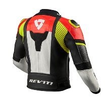 Revit Hyperspeed Air Leather Jacket Black/Neon Red 52