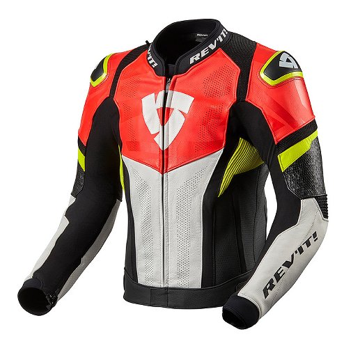 Revit Hyperspeed Air Leather Jacket Black/Neon Red 52