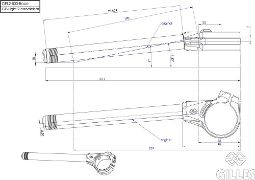 Juego de manillar con clip Gilles GP-Light 2 500 Racing,