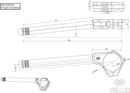 Gilles Clip on handlebar kit GP-Light 2 545 racing öhlins,