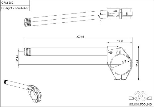 Gilles Kit guidon à clipser GP light 2 550, noir - BMW