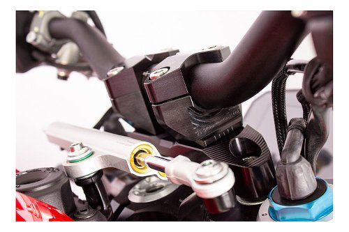 Gilles Handlebar riser kit, adjustable, black - Ducati