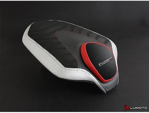 Luimoto Pillion seat cover `Strada` silver-red - MV Agusta