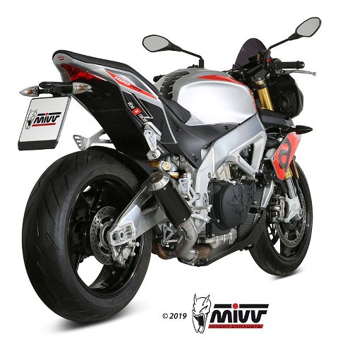 MIVV Auspuff MK3, Edelstahl schwarz, ohne EG-ABE - Aprilia