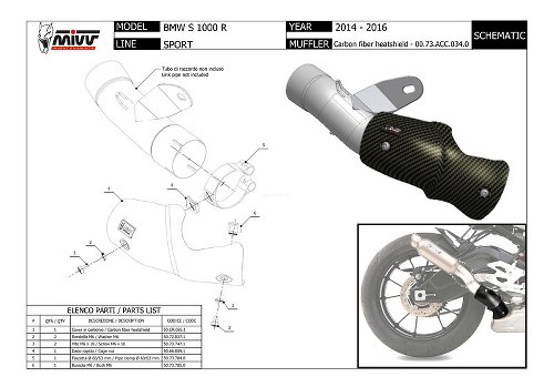 MIVV carbon heatshield, carbon, - BMW S 1000 R