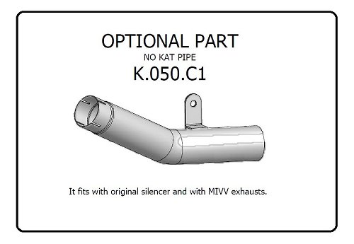 MIVV No-kat pipe, stainless steel, without homologation -