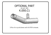 MIVV No-kat pipe, stainless steel, without homologation -