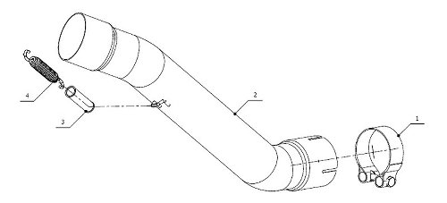 MIVV No-kat pipe, stainless steel, without homologation -