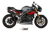 MIVV Auspuffsatz Suono, Edelstahl schwarz/Carbon Endkappe,