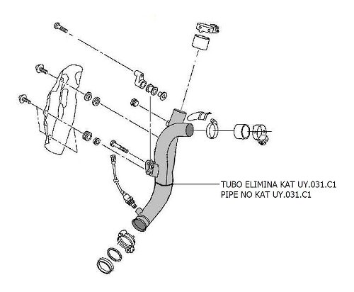 MIVV No-kat pipe, stainless steel, without homologation -