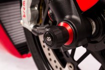 Gilles Front axle protector kit, black, red - Ducati