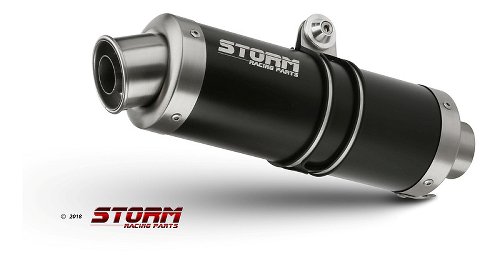 STORM Silencer, inox black, GP, with homologation - Aprilia