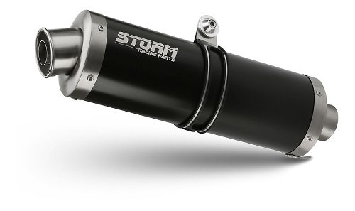 STORM Auspuff, Edelstahl schwarz, oval, mit EG-ABE - Benelli