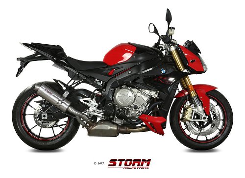 STORM Silencer, inox, oval, with homologation - BMW S 1000 R