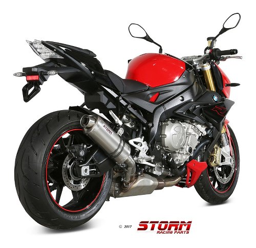 STORM Silencer, inox, oval, with homologation - BMW S 1000 R