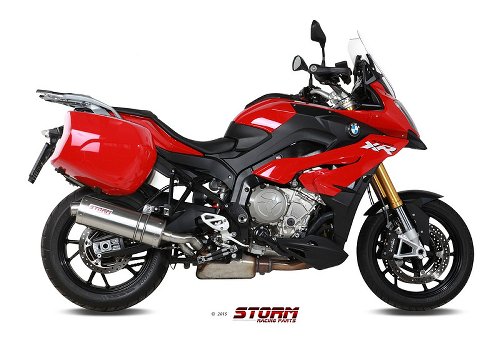 STORM Silencer, inox, oval, with homologation - BMW S 1000