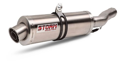 STORM Silencer inox, oval, with homologation - Ducati