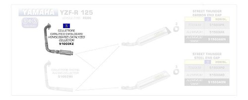 Arrow Catalytic collectors kit - Yamaha YZF-R 125 2008-2013