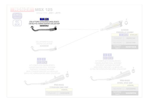 Arrow manifold with catalyst with homologation - Honda MSX /