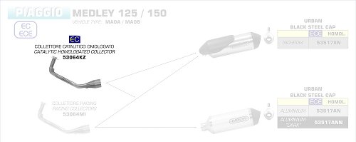 Arrow Catalytic homologated collector for Urban EXhaust -