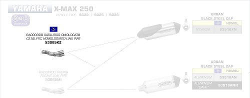 Arrow Verbindungsrohr mit Katalysator - Yamaha X-MAX 250