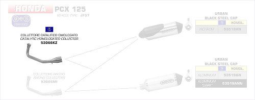 Arrow Catalytic homologated collector for Urban EXhaust -