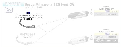 Arrow Catalytic homologated collector for Urban EXhaust -