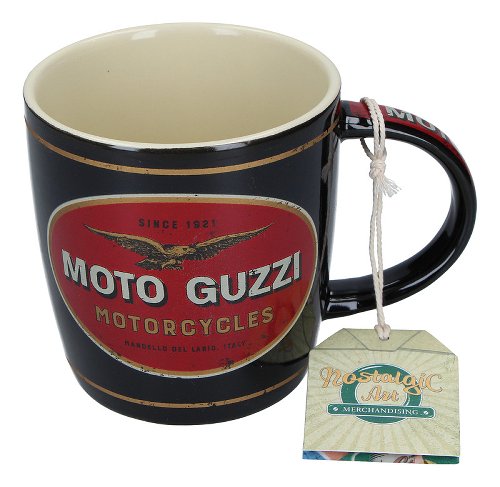 Moto Guzzi Kaffeebecher, Tasse, rot, schwarz, 8,5x9cm, 330ml