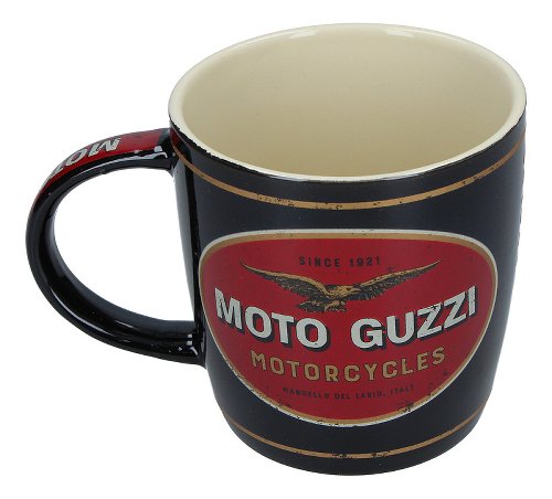 Moto Guzzi Kaffeebecher, Tasse, rot, schwarz, 8,5x9cm, 330ml