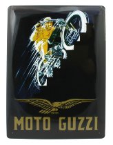 Moto Guzzi Locandina in metallo Nero Corsa 30x40 cm NML