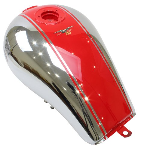 Moto Guzzi Fuel tank, chrome/red - 1100 California Stone