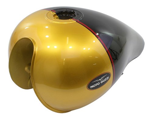 Moto Guzzi Tank, Aluminium, schwarz/gold - California