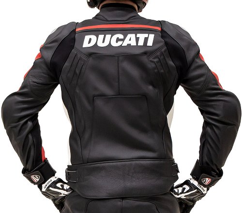 Ducati Lederjacke Corse C4 Perforiert, schwarz-rot, Größe: