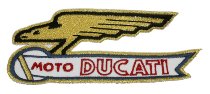 Ducati Aufnäher Adler gold Schriftzug