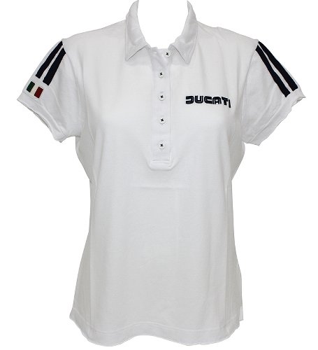 Ducati Poloshirt 80S, women, white, size: L NML