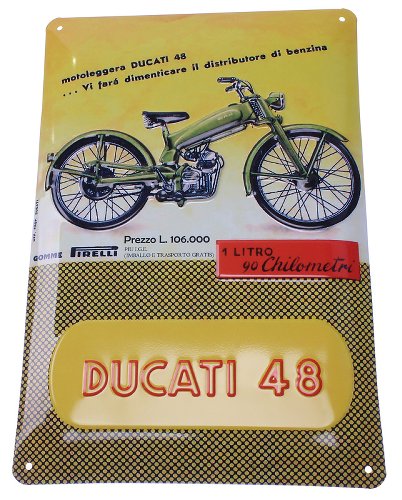 Ducati Tin-plate sign 48, 20x30cm NML