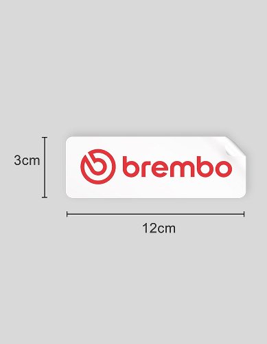 Adesivo Brembo 12x3 cm, sfondo bianco